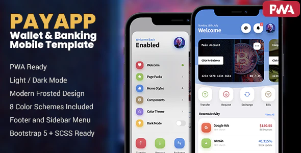PayApp Wallet - Banking PWA Mobile Template