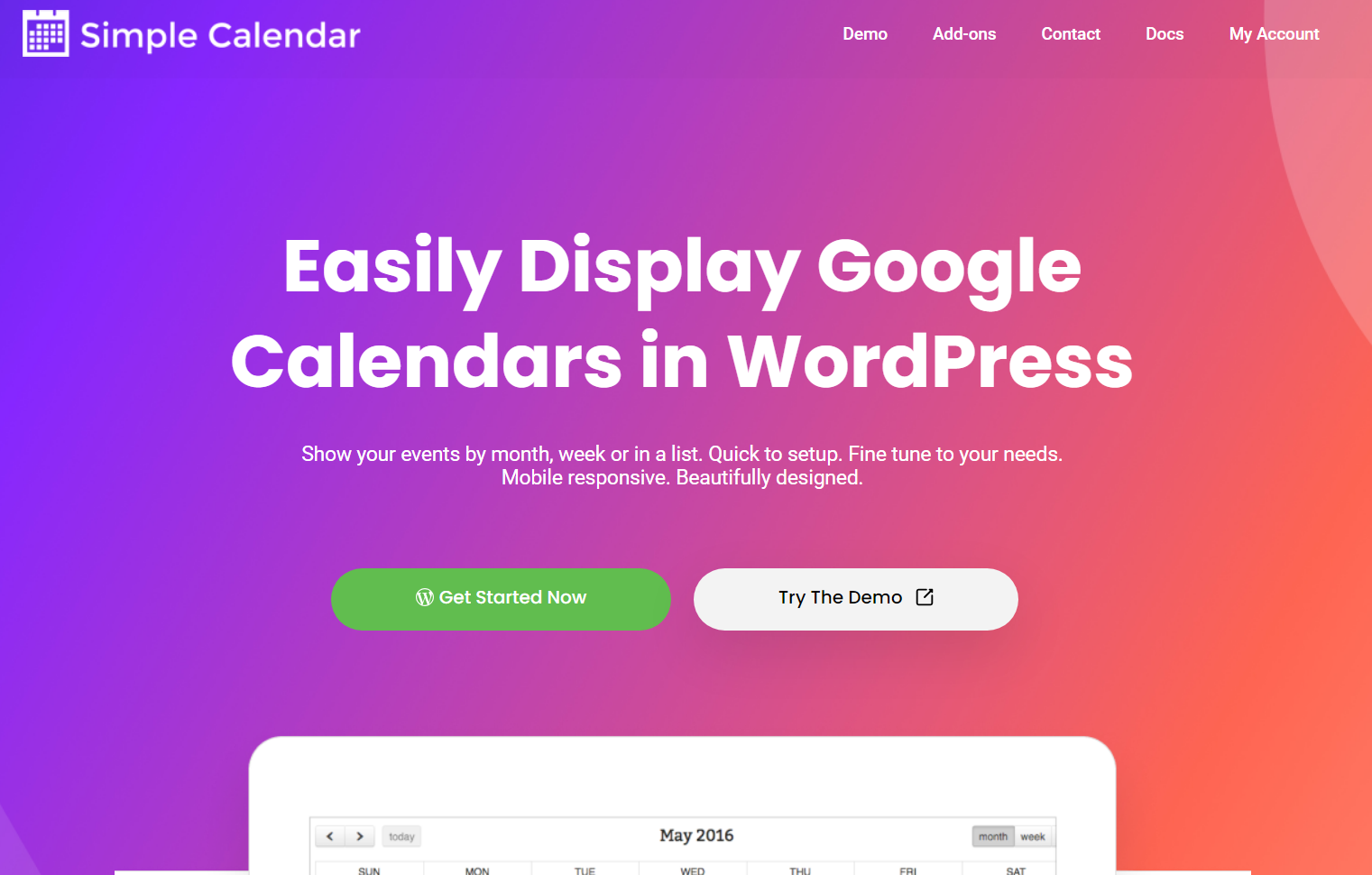 Simple Calendar PRO (Full Calendar + Google Calendar Pro Addons)