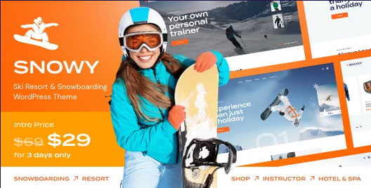 Snowy Ski Resort - Snowboarding WordPress Theme