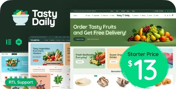 TastyDaily Grocery Store - Food WooCommerce Theme