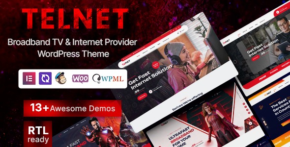 Telnet Broadband TV - Internet Provider WordPress Theme