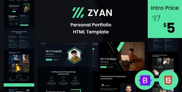 Zyan Personal Portfolio HTML Template