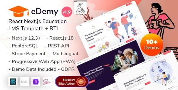 eDemy React Next.js LMS Education & Online Courses Theme