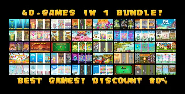 40 HTML5 GAMES IN 1 SUPER BUNDLE!!! (Construct 3 | Construct 2 | Capx)