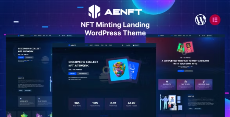 AenftNFT Minting Collection WordPress Theme