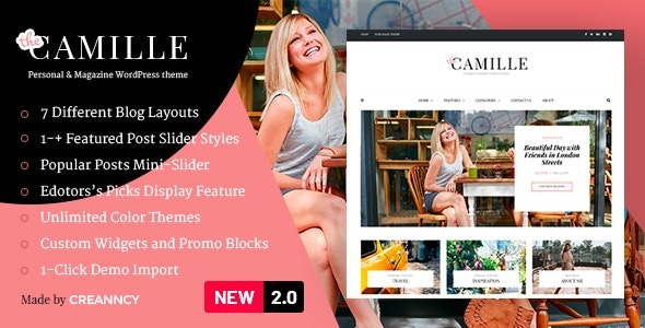 Camille - Personal - Magazine WordPress Theme