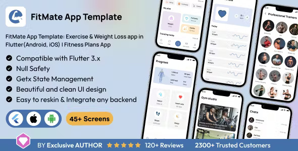 FitMate App Template: Exercise & Weight Loss app in Flutter(Android