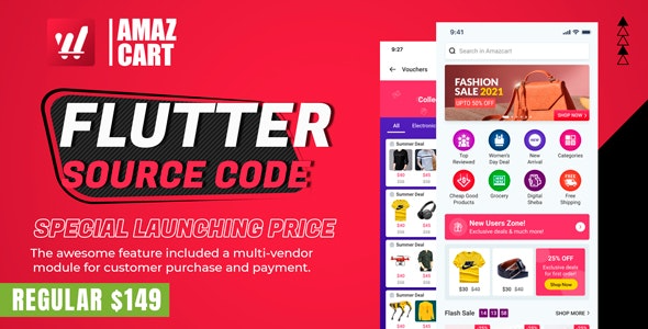 Flutter AmazCart - Ecommerce Flutter Source code for Android and iOS