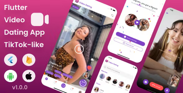 Flutter Video Dating App: Short-form profile videos | TikTok-like | Full App
