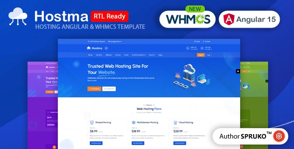 Hostma - Hosting Angular - WHMCS Template