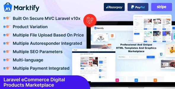 Marktify Laravel eCommerce Digital Product Marketplace