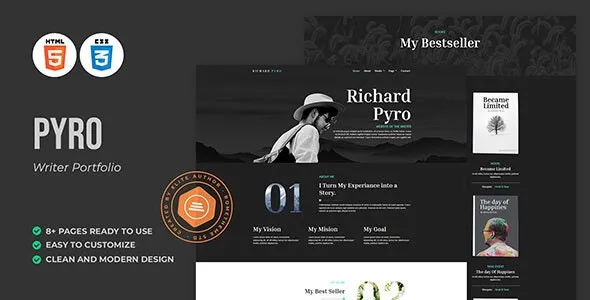 Pyro Writer Portfolio HTML Template
