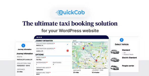 QuickCab: WooCommerce Taxi Booking Plugin 1.3.2