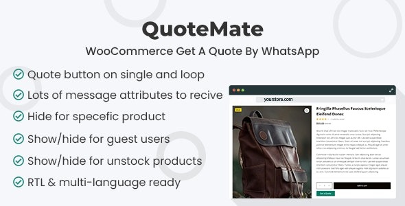 QuoteMate WooCommerce Get A Quote By WhatsApp
