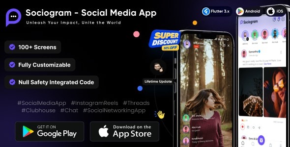 Sociogram - Social Media App | Instagram Reels | Threads | Clubhouse | Chat | Social Networking App