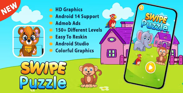 Swipe Puzzle Game For Kids + Ready For Publish + Android