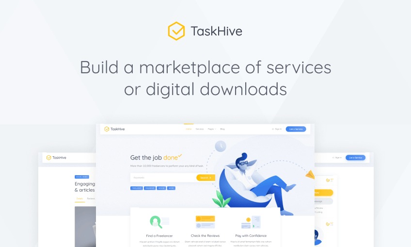 TaskHive Freelance marketplace WordPress theme