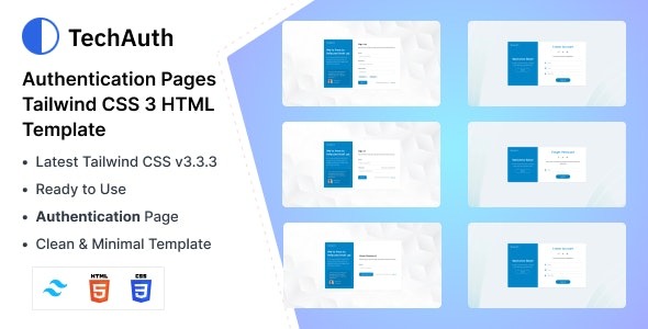 TechAuth - Auth Pages Tailwind CSS HTML Template