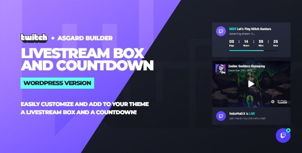 Twitch LiveStream Box and Countdown - WordPress Plugin