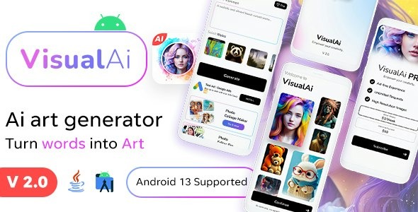 Ai Images Generator VisualAI + Photo Editor Tools Android App