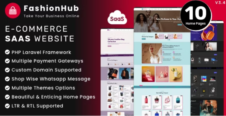 FashionHub SaaS - eCommerce Website Builder For Seamless Online Business