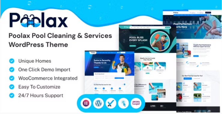 Poolax Pool Cleaning - Services WordPress Theme