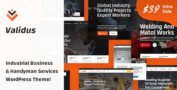 Validus Industrial Business - Handyman Services WordPress Theme