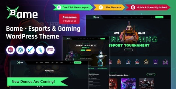 Bame eSports and Gaming WordPress Theme