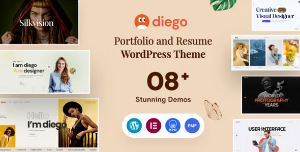 Diego Creative Personal Portfolio - Resume WordPress Theme