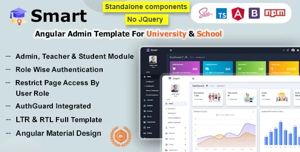 Smart - Angular+ Admin Dashboard Template for University