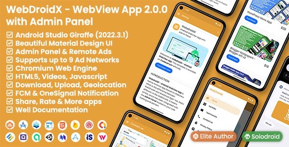 WebDroidX Android WebView App with Admin Panel