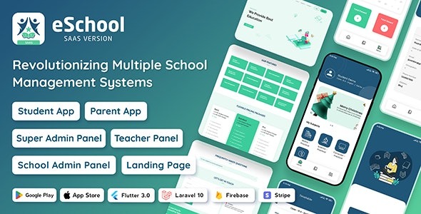 eSchool SaaS School Management System with Student | Parents Flutter App | Laravel Admin