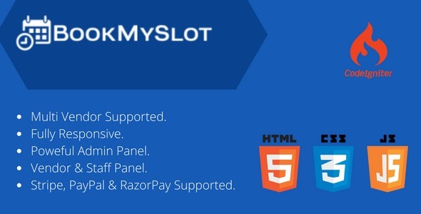 BookMySlot - Multi Vendor Service Appointment - Event Booking PHP Software