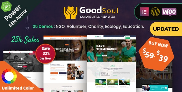 GoodSoul - Charity - Fundraising WordPress Theme