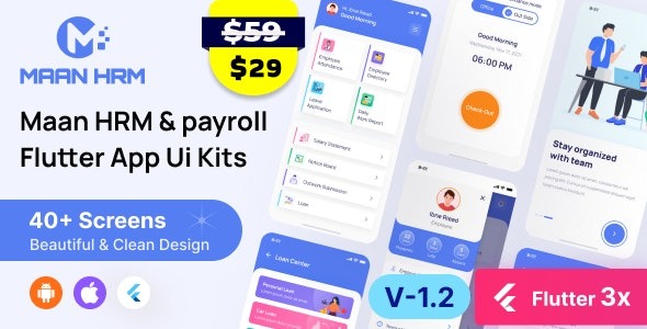 Maan HRM Flutter App UI Kit (Android & iOS)