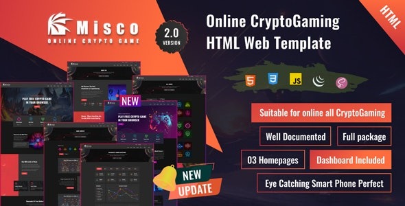 Miscoo Online CryptoGaming HTML Template