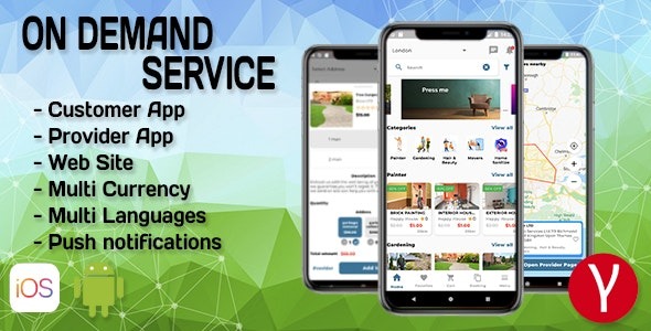 On Demand Service Solution | Apps | Customer+Provider+Admin Panel+WebSite | Flutter (iOS+Android)