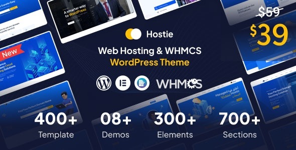Hostie Web Hosting - WHMCS WordPress Theme