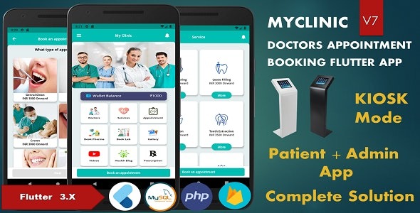 Myclinic Hospital & Clinic Management | Doctor & Patient Appointment Booking | Pharmacy + Lab | Flutter