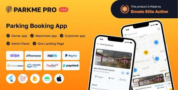 ParkMePRO Flutter Complete Car Parking App with Owner and WatchMan app