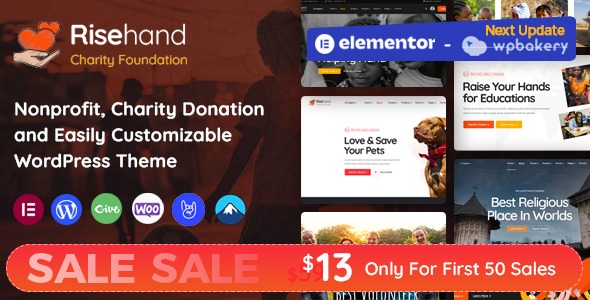 RiseHand Charity & Donation WordPress Theme