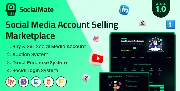 SocialMate Social Media Account Selling Marketplace