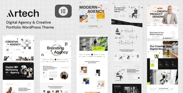 Artech Digital Agency & Creative Portfolio WordPress Elementor Theme