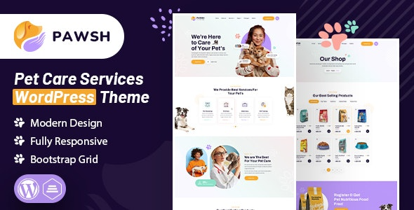 Pawsh - Pet Care Services WordPress Theme