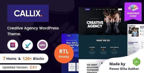 Callix Creative Agency WordPress Theme RTL