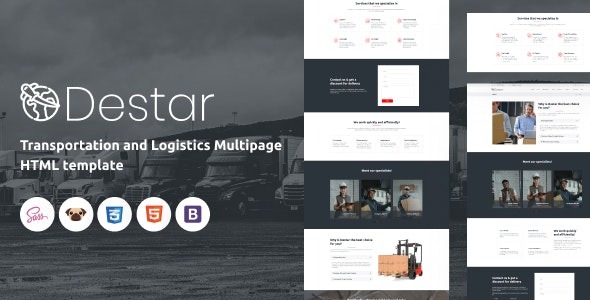 Destar Transportation and Logistics HTML Template