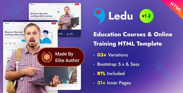 Ledu Education Courses & Online Training Bootstrap Template