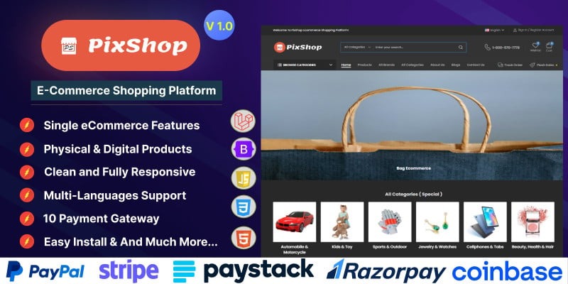 PixShop E-Commerce Shopping Platform