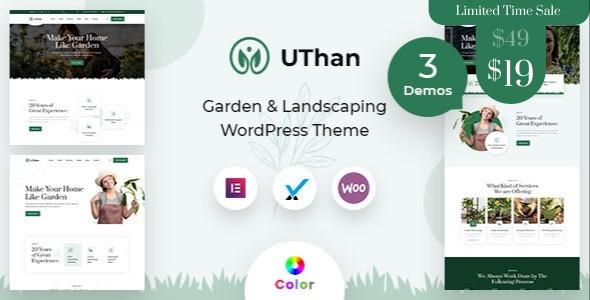 Uthan Landscaping Gardening WordPress theme + RTL