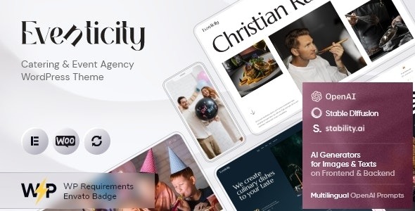 Eventicity Catering & Event Agency WordPress Theme